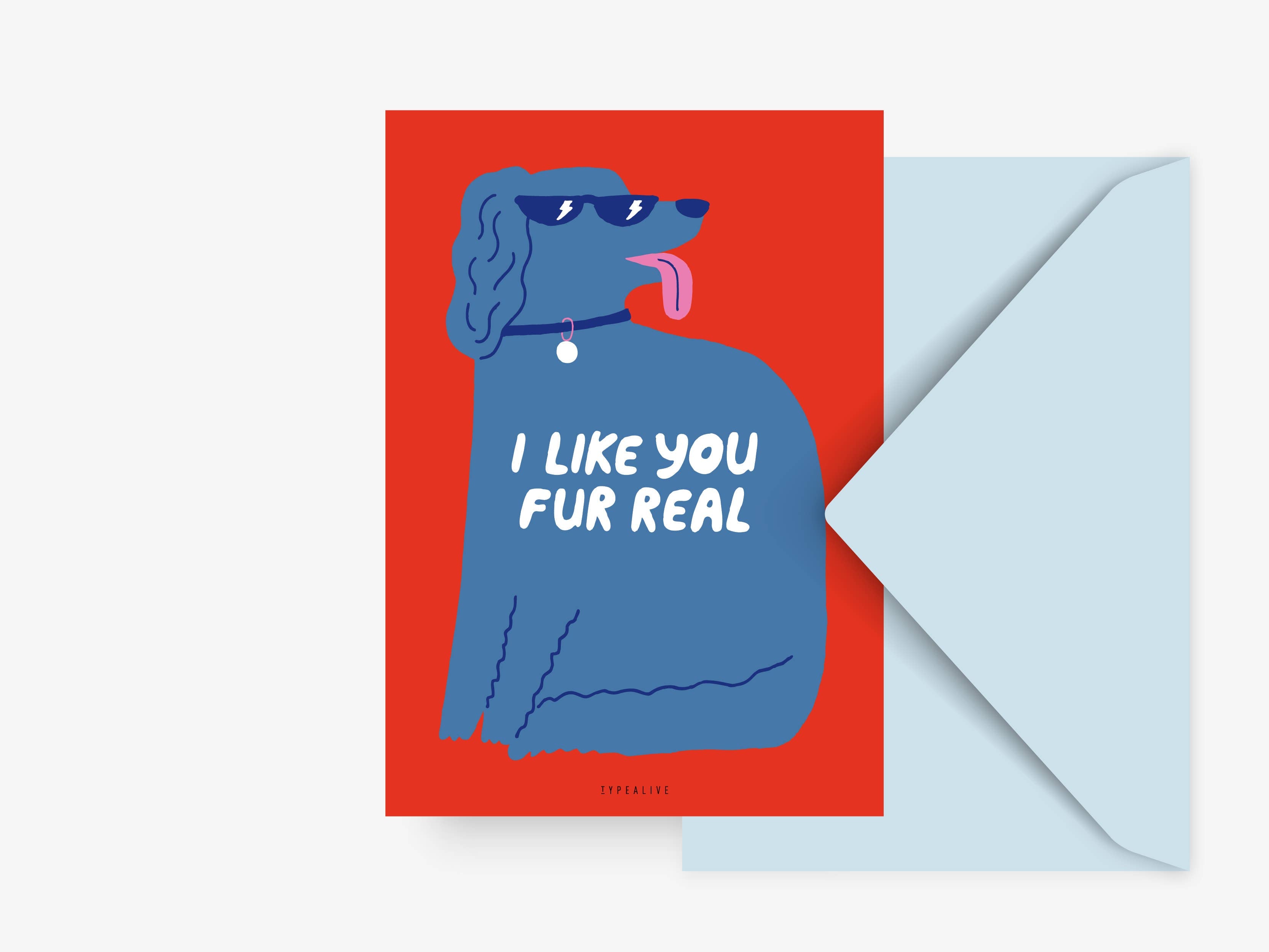Typealive Postcard 'Like Fur Real'