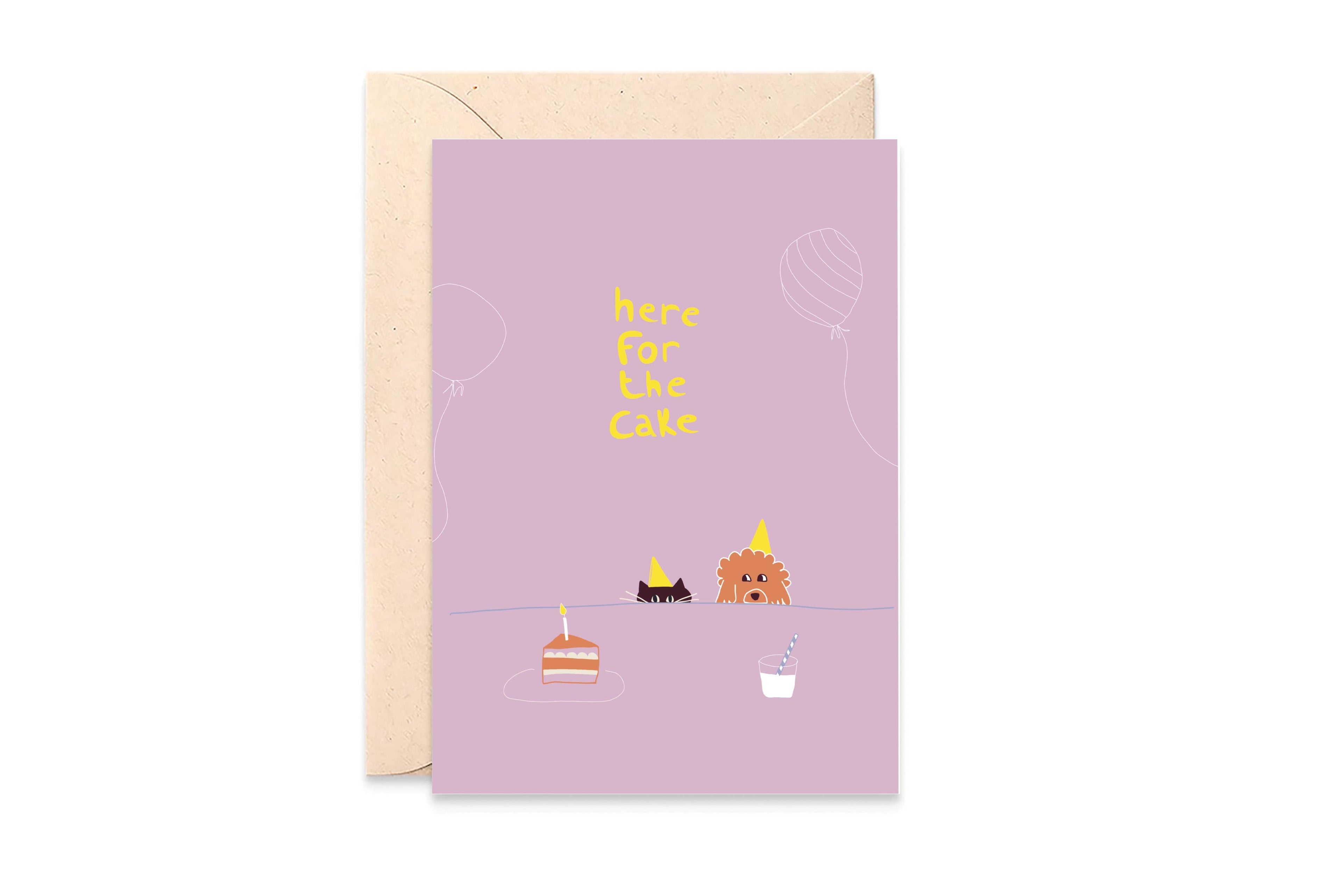 beeb Folding Card 'Here for the cake'