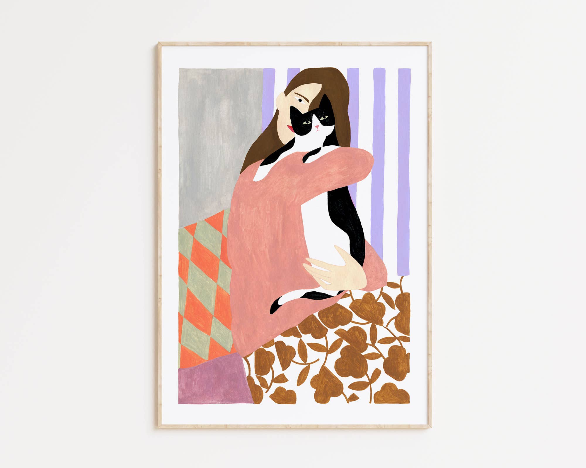 Depeapa Poster 'Frau und Katze' (29,7 x 42 cm)